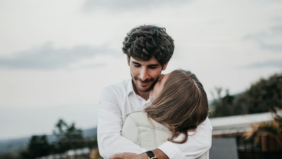 A calm shared moment between a woman and a respectful companion.
